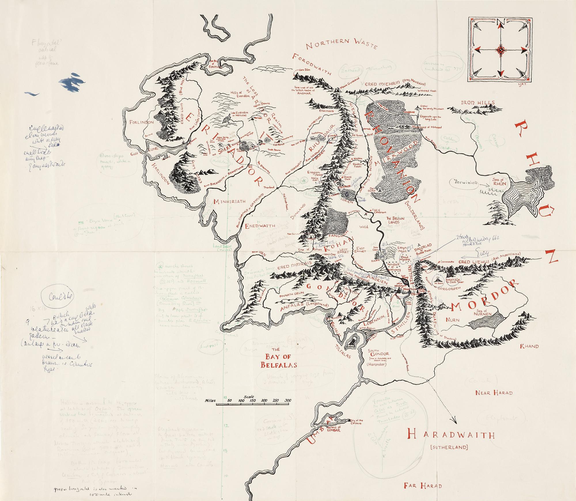 Minas Tirith Cities Of Middle-earth Map Lord Of The Rings GD BX 3707