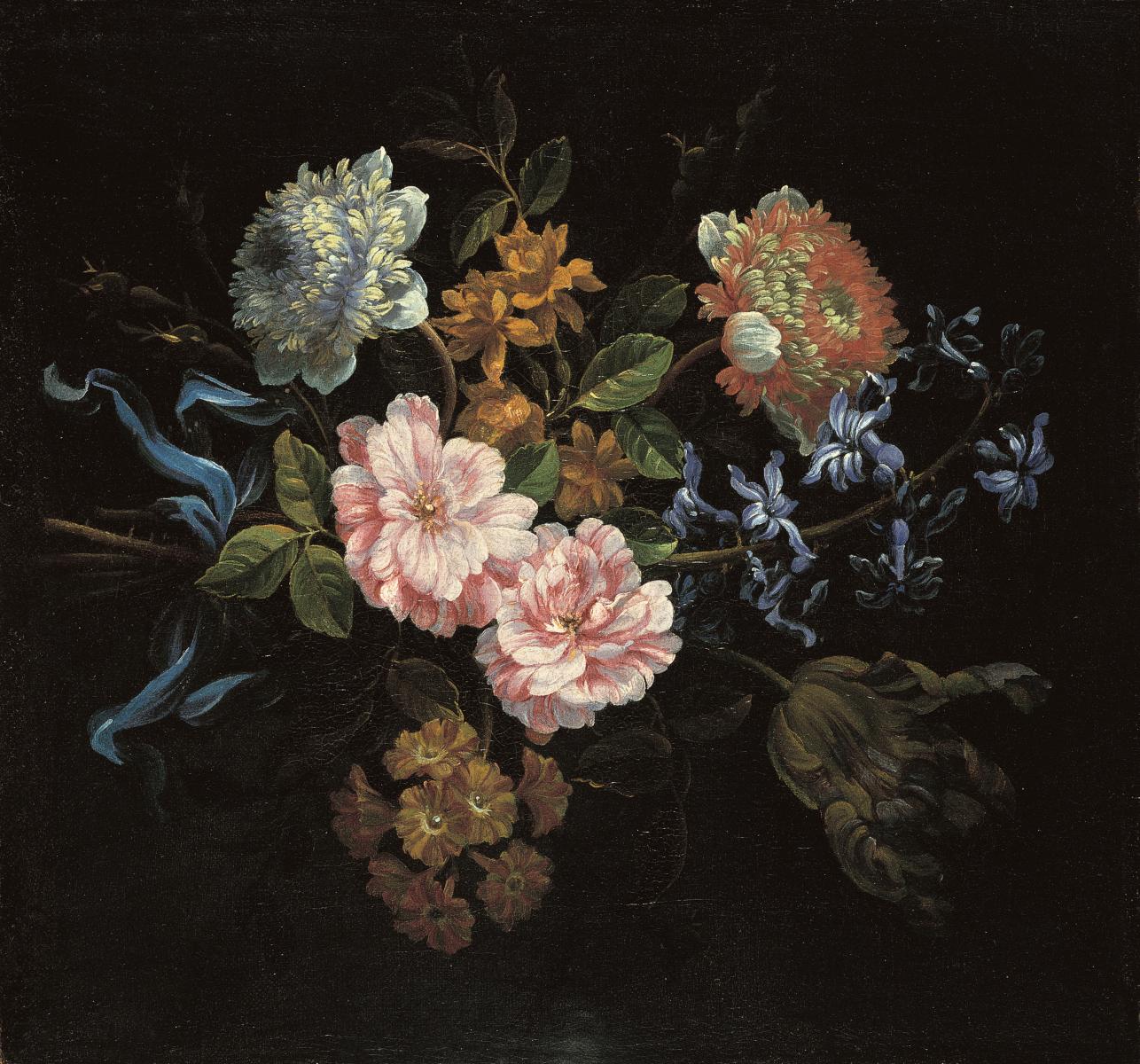 Museoteca - Ramo compuesto por anémonas-coronarias, rosas de York y  Lancaster y otras flores, Monnoyer, Jean-Baptiste